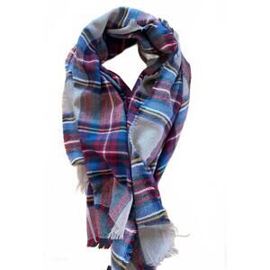 Soft Cabincore Plaid Shawl Blanket Scarf 57 x 57" Square